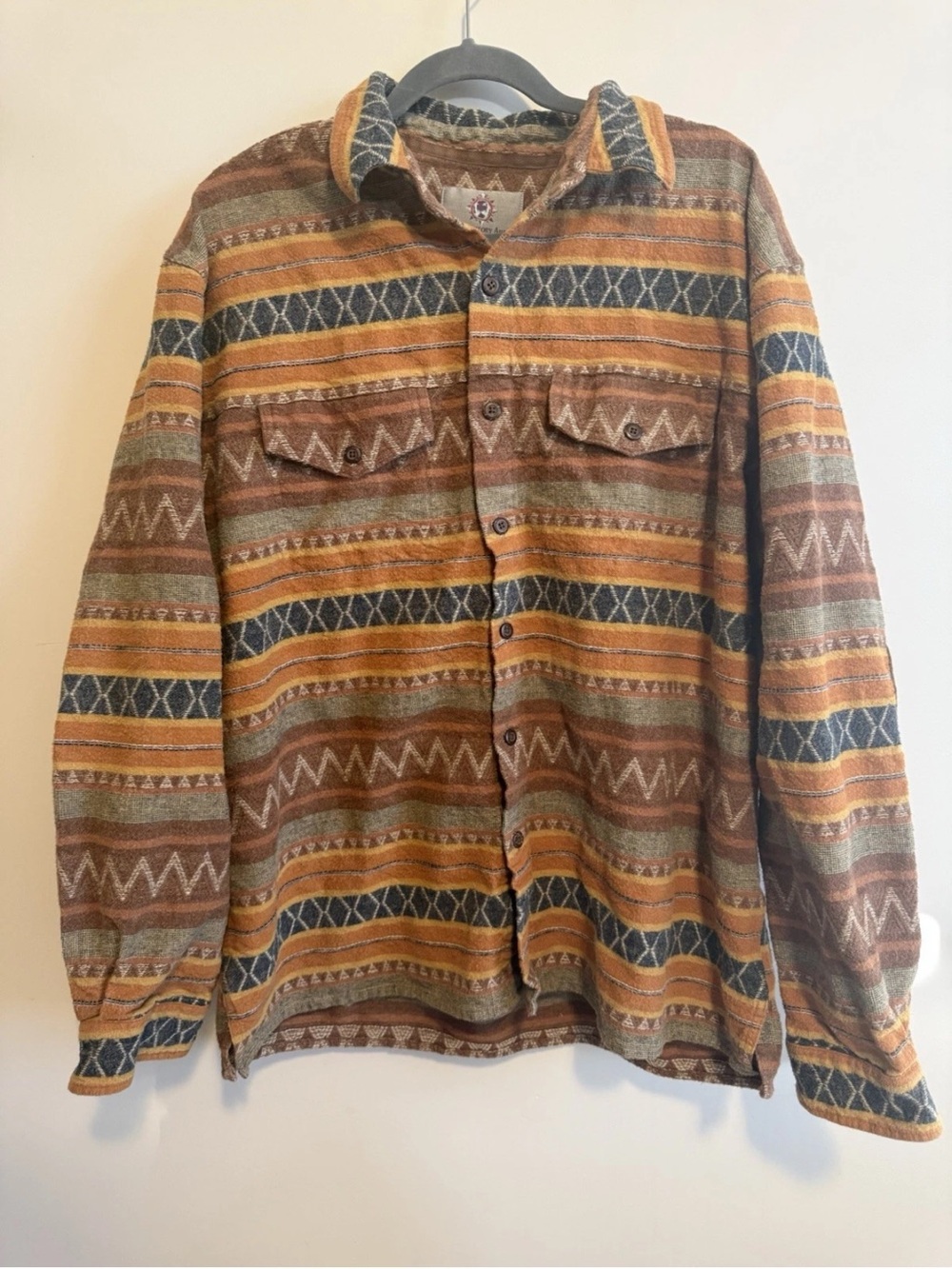 The Territory Ahead Shirt Men Heavy Flannel Geometric Aztec Utility Work XL